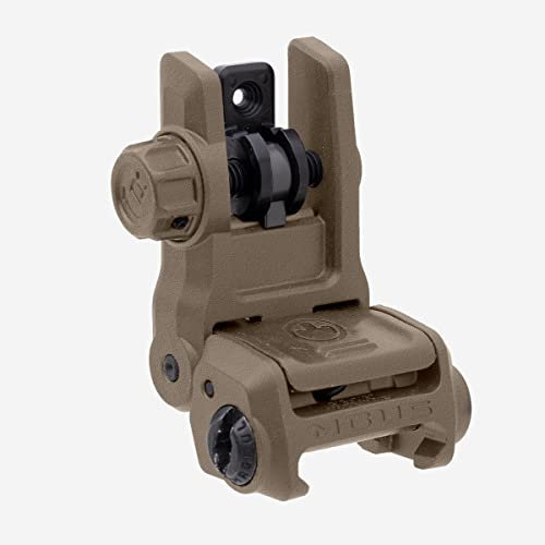Magpul MBUS 3 miras abatibles de Hierro de Respaldo, Tierra Oscura Plana, Vista Trasera