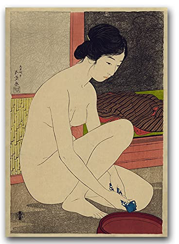 Vintage Posteria Poster Anschlag Bild Bilder 30x40 cm Wandbilder Schlafzimmer Vintage Deko Ohne Rahmen WandKunst Posters Moderne Zimmer Wand Kunst - Eine Frau in einer Badewanne