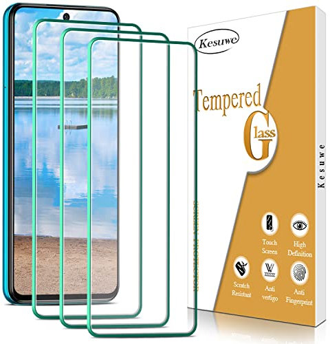 Kesuwe [3 Piezas] Protector de Pantalla para Xiaomi Redmi Note 9S, Note 9 Pro, Note 9 Pro Max, Dureza 9H Cristal Templado, Antiarañazos, Ultra Resistente, Fácil de Instalar, Sin Burbujas