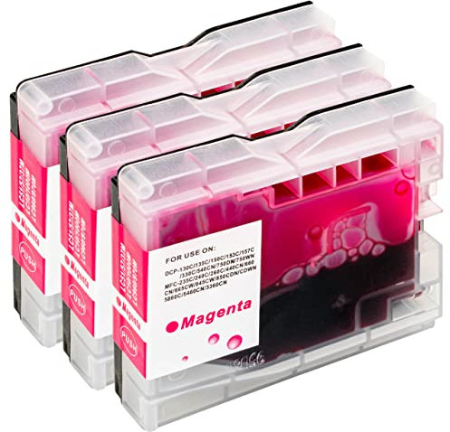 ESMONLINE 3 er Set Multipack kompatible Druckerpatronen als Ersatz für Brother LC 1000 LC 970 passend für MFC 885CW 680CN 5460CN 465CN 440CN 235C DCP 770CW 750CW 560CN 540CN 350C 330C (Rot)