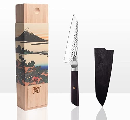 KOTAI | Couteau de Cuisine Universel Bunka Petty | Lame de 13.5 cm | Couteau de Cuisine | Martelé et Aiguisé à la Main | Acier Inoxydable Japonais 440C Ultra-Tranchant