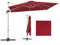 COSTWAY Ombrellone da Giardino 300 cm, Ombrellone Quadrato da Esterno con Rotazione a 360°, Inclinazione Regolabile, Base a Croce, 8 Stecche (Rosso, 300 x 300 x 261 cm)