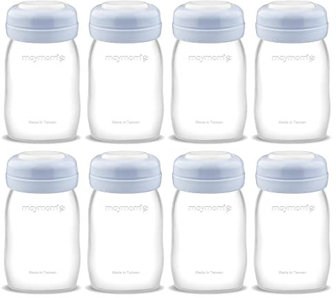 Maymom Wide Neck Breastmilk Collection n Storage Bottle 5.4 oz; Re-markable SureSeal Disc. Compatible with Spectra S2 Spectra S1 Spectra 9 Plus.