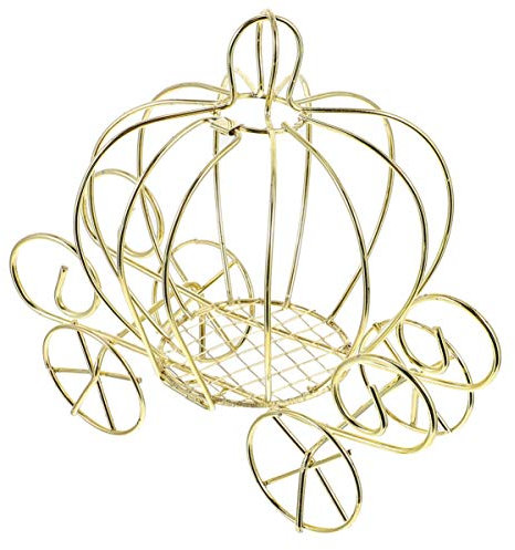 Sewroro Kürbiswagen Candy Box Kürbiscark Metall Candy Box Dekoratives Kutschen Herzstück Gold Draht Figur Orament