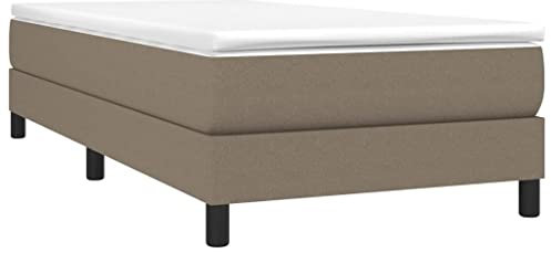 vidaXL Cadre de lit en Tissu Taupe 90 x 200 cm, lit, Meuble de Couchage, sommier tapissier, Cadre de lit, lit Simple, sommier tapissier, Lits, berceaux