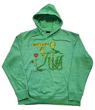 Nirvana Hoodie Incesticide Band Logo Official Unisex Green Pullover S