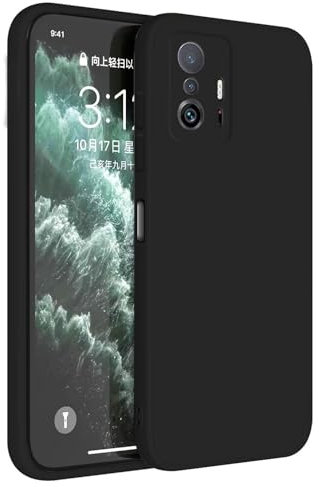 Topme Cover per Xiaomi MI 11T / Xiaomi MI 11T Pro (6.67 Inches) Custodia Case, Protezione Della Pelle Della Custodia in Silicone Tpu - Nero