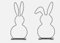 2 STK Osterhasen schwarz Metall 28cm Osterhase wk577 Hasen puristisch 2er Set Osterdeko Dekohasen Hasenpaar Edel Elegant Silouette Ostern Wohnaccessoires
