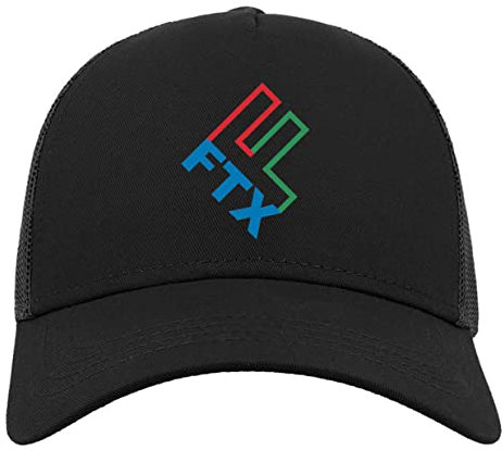 FTX Enron Ponzi Scheme Mashup Funny Halbmaschige Trucker-Cap-Baseballmütze aus Baumwolle Schwarz