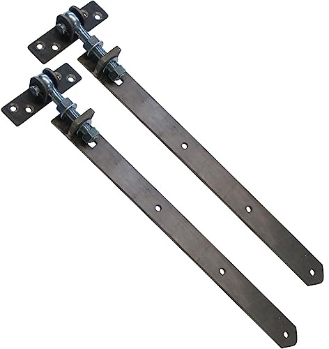 SOTOOLS 2 x Gartentorband, M16, 510-540 mm, verstellbar, Stahl unbehandelt | Ladenband, Stahl unbehandelt