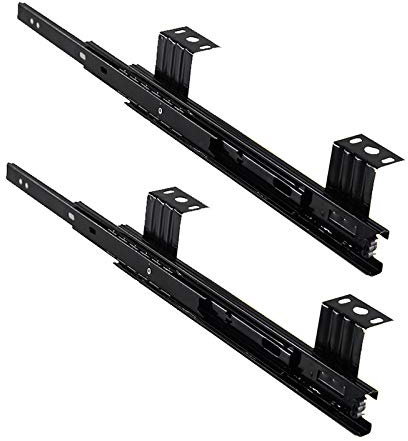 PhIree Tastatur-Regalführungen Für Unter Dem Schreibtisch, 2 Stück, Kugelgelagerte Schubladenführungen, Robust, 40 Kg Tragkraft, Abnehmbar, Tischverlängerungsführungen/Black/W 35Mm/1.4In * L 290Mm/