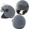 Casco Jet Moto Aperto Visiera Scooter Antigraffio Parasole ECE 22-06 Grigio Opaco XS