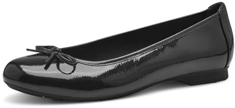 Jana Damen Ballerinas mit Schleife Vegan, Grau (Grau Lack), 39 EU