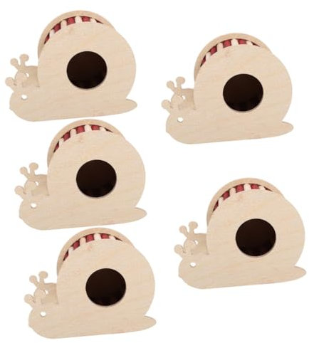 DOITOOL 5st Hamsterhaus Kauspielzeug Pagode Für Aquarium Holzspielzeug Erinnerung An Hundefutter Spielzeug Für Kleine Tiere Poop-kostüm Schneckenhaus Reptilien Nest Hölzern Chinchilla