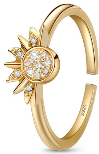J.Fée Sonne Mond Ring Sonne Und Mond Ring Damen Ringe Silber 925 Damen Silber Ringe 925 Frauen