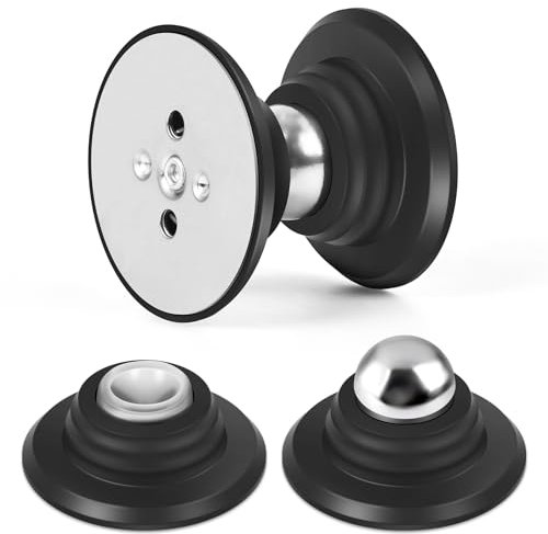 KOLAKO Door Stop Magnetic Door Catch Black 2 Pack Self Adhesive Magnetic Door Stopper for Skirtings Wall Mounted Patio Magnetic Doorstop Holder for Indoors, Outdoor