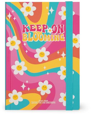 Legami Wochenplaner 2024-2025, 16 Monate, Medium, Reisetagebuch von September 2024 bis Dezember 2025, Verschluss mit Gummiband, FSC-zertifiziertes Papier, Monatsplaner, 12 x 18 cm, Daisy