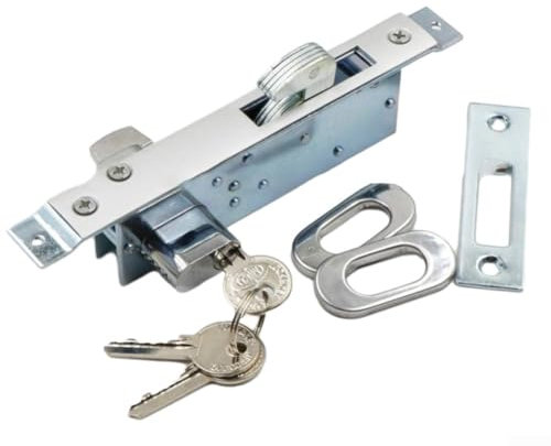 Sliding Door Hook Lock, Zinc Alloy Invisible Security Lock With Keys For Kitchen Balcony Sliding Doors 35-55MM Door Width
