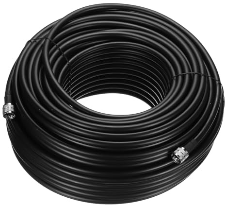 sourcing map RG8/U Coax Cable with Pl-259 Male Connectors for CB/Ham Radio 61m/200ft