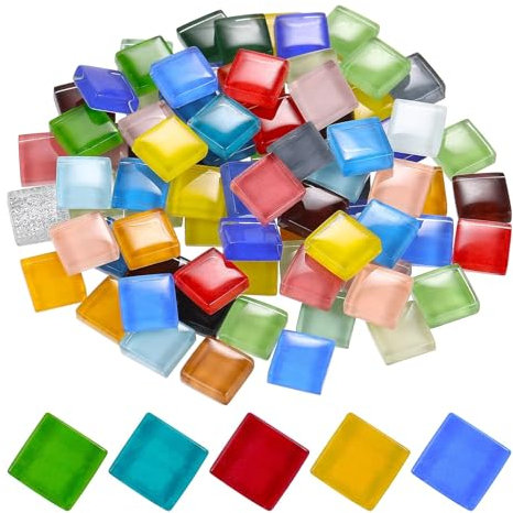 1200 pièces verre cristal Marseille couleurs assorties carreaux de mosaïque miroir for artisanat brique marbres plats MosaïQue De Couleurs MéLangéEs