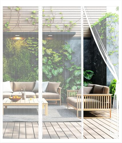 Moustiquaire Magnétique à Double Ouverture 120x210cm pour Porte-Fenêtre Fermeture Automatique Sans Perçage Rideau Anti Moustique et Insecte Idéal pour Maison, Salon, Balcon