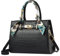 FOLOVEYA Damen Handtasche Henkeltaschen Elegante Krokodilmuster Designer Schultertasche Umhängetaschen mit Seidentuch für Arbeit Schule Alltag Reise PU Leder Schwarz