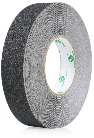 BOMEI PACK Strisce Antiscivolo per Scale,2.5cm × 20m Nastro Adesivo Antiscivolo per Esterni Interni,Nastro Antiscivolo Autoadesivo,Nastro Antiscivolo per Gradini,Strisce Antiscivolo (Nero)