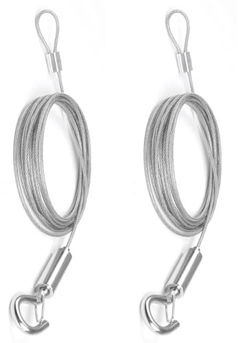 KGDUYC 2 pcs Cable de Colgar de Acero Inoxidable 1.7 mm×2 m Alambre Trenzado Acero Cable Acero Trenzado para Colgar Marco de Imagen Ropa Cuadros Soporte 35Kg