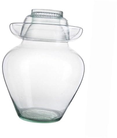 SHOWERORO Glas Fermentiergefäß Wasserfest Sauerkraut Einmachglas Für Kimchi Gemüse Gärtopf Mit Glatter Oberfläche Vielseitig Einsetzbar Für Gurken Bohnen