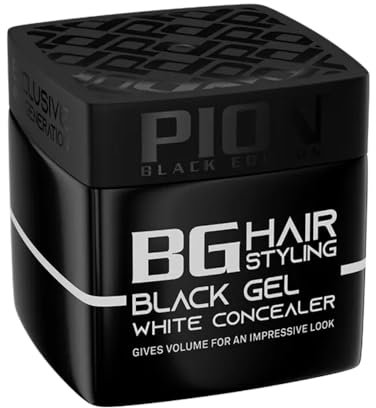 Pion Black Edition BG Black Gel Hair Styling Gel 320 ml - weißer Concealer, gibt Volumen Haarstyling Gel