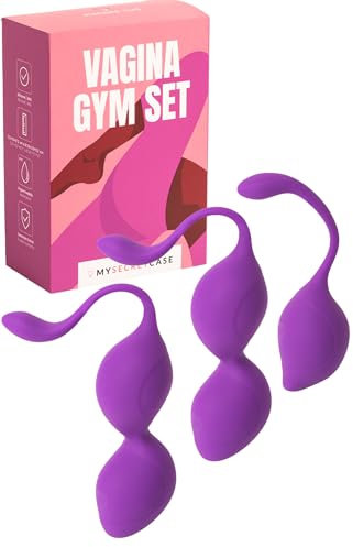 MySecretCase Beckenbodentrainer Liebeskugeln für die Frau - Sexspielzeug für Frauen, Kegel Training, Blasenschwäche Beckenboden Trainingsgerät, Single sex, Anfänger Geisha Ei, Vaginal Orgasmus (Lila)