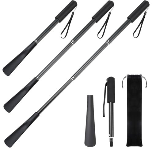 Cozary Chausse Pied Long,Telescopique 43-85 cm,Chausse Pieds Long Manche en Plastique, Chausse-pied Long, Chaussé Pied Manche Long pour Hommes, Femmes, Enfants, Seniors Chausse-pied