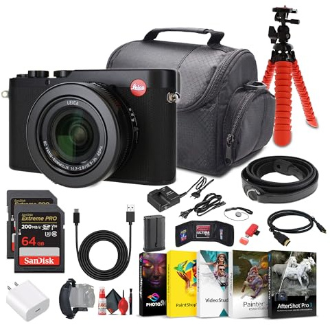 Leica D-Lux 8 Premium Compact Camera | 4/3 Sensor, 4K Video Lens + 2 x 64GB Memory Card + Photography Software + Camera Bag + More
