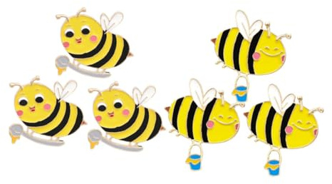 Holibanna 6 Stück Teiliges Niedliche Cartoon Bienen Broschen Robustem Legierungsmetall Leichte Anstecknadeln für Rucksack Kleidung Schmuck Detailreiche Bienenförmige Pins für Alltag und