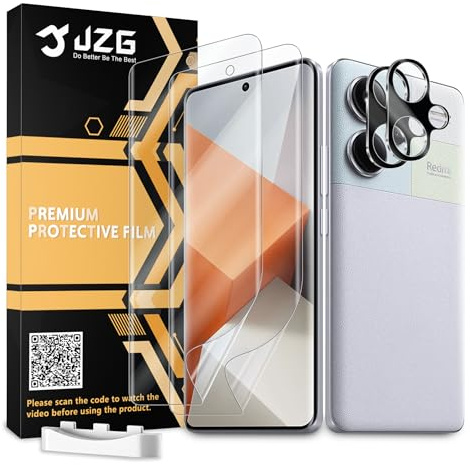 JZG 2 x pour Protection écran Redmi Note 13 Pro Plus 5G [Non-verre], 2 x Verre Trempé d'objectif, Sans bulles, Facile à installer, Ultra-HD