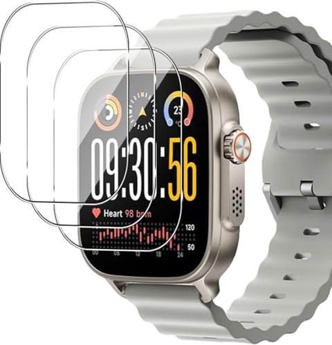 GEEMEE per Realme Watch 5 Vetro Temperato, 3 Pack Durezza 9H Copertura Completa Protezione Schermo Vetro Temperato Anti Graffi Protector - Trasparente