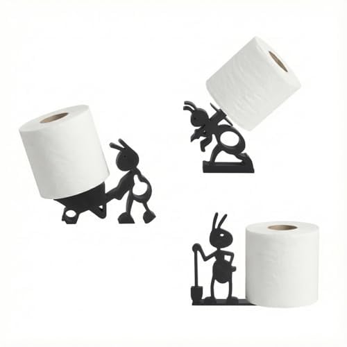 3 Stück Ameisen Toilettenpapierhalter, Freistehend 3D-Druck Figuren Lustige Niedliche Badezimmer Deko, Stabiler Klopapierhalter für Gästehaus, Schrank Wohnwagen, Kreative Toilettenpapier Aufbewahrung