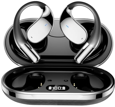 DURNYDT Open Ear Kopfhörer, Bluetooth 5.4 Kopfhörer Kabellos, IP55 wasserfeste Ohrhörer mit ENC Mikrofon, 30 Std, Sportkopfhörer Over-Ear mit Ohrhaken,Bluetooth Ohrhörer für Training,Laufen,Fitness