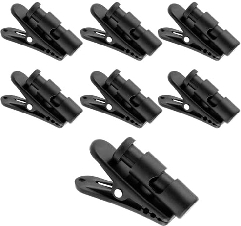 Goktvai 7pcs Headphone Clip for Earphone Wire, Plastic Headphone Cable Cord Clamp Clip on The Clothes for Fitness Running Work Broadcast & Daily Use (Black)