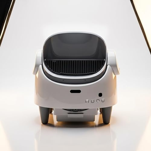 Garvee Lettiera Gatto Autopulente Aperta, Toilette Gatti Automatica Intelligente per Gatti Grandi e Più Gatti, Controllo APP, Design Anti-odore, Sicurezza Avanzata, 54x49x55cm, Bianco (Spina UE)