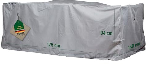 Mehr Garten Gartenmöbel Abdeckung Sitzgruppe rechteckig, 175x140x94 cm, grau, Oxford 600D Gewebe, Schutzhülle für Gartentisch und Gartenstühle, wasserdicht, UV-beständig und wetterfest