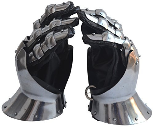 Mittelalter Ritter Handschuhe Gothic Stulpenhandschuhe schwere 16 Gauge, Buff Finish