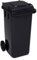 Jestic Cubo de basura 120 240 para basura basura con ruedas de goma silenciosas para recogida diferenciada, reciclaje interior exterior EN840 (120 Litros, Negro)