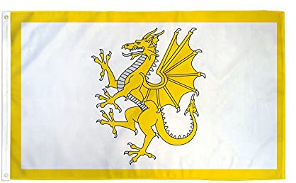 AZ FLAG - Flagge Goldener Drache Von Wales - 150x90 cm - Walisische Fahne 100% Polyester mit Messing-Ösen - 110g