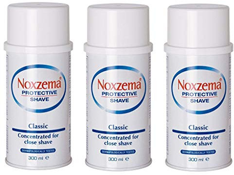 3x Noxzema Shaving foam Cream seife Rasierschaum weiß Classic Menthol 300ml