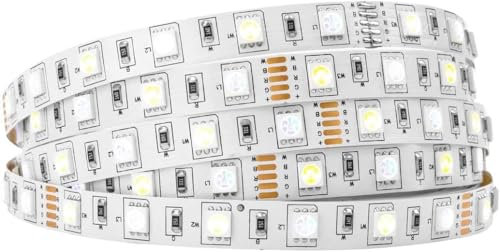 BTF-LIGHTING 5050 RGBW RGB+Kühles Weiß(6000K-6500K) 150RGB+150Weiße LED 5m 16,4ft 60LEDs/m Mehrfarbige LED-Bandleuchten IP30 Nicht wasserdichte weiße PCB DC12V Für Schlafzimmer-Küche Heimdekoration
