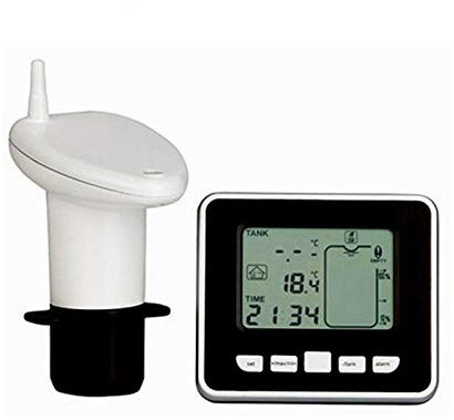 biteatey Level Indicator, Ultrasonic Sensor, Monitor Liquid Levels in Tanks, Black and White, Touch, Wireless, Up to 100m, Tank Temperature Display, Wall Hanging or Free Standing