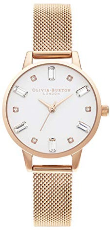 Olivia Burton Analogue Quartz Watch for Women Classics (Bejewelled) Collection with Rose Gold Colored Stainless Steel Bracelet - OB16BJ02