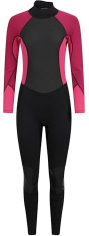Mountain Warehouse Langer Damen-Neoprenanzug - Körper: 2.5mm, UPF 50+, Konturfit, verstellb. Ausschnitt, hält Körperwärme, einteilig Dunkelrosa 46-48