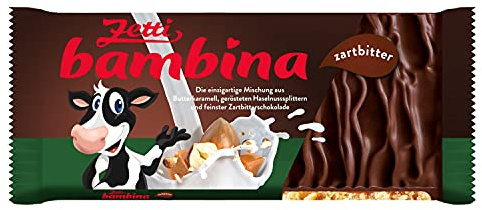 Zetti bambina Zartbitter Schokolade mit Haselnuss und Karamell, 24er Pack (24 x 100 g) (Zartbitter, 24 Stück)